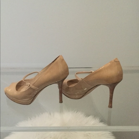 Nude Jimmy Choo peep toe Amina pumps size 38 - Picture 5 of 8